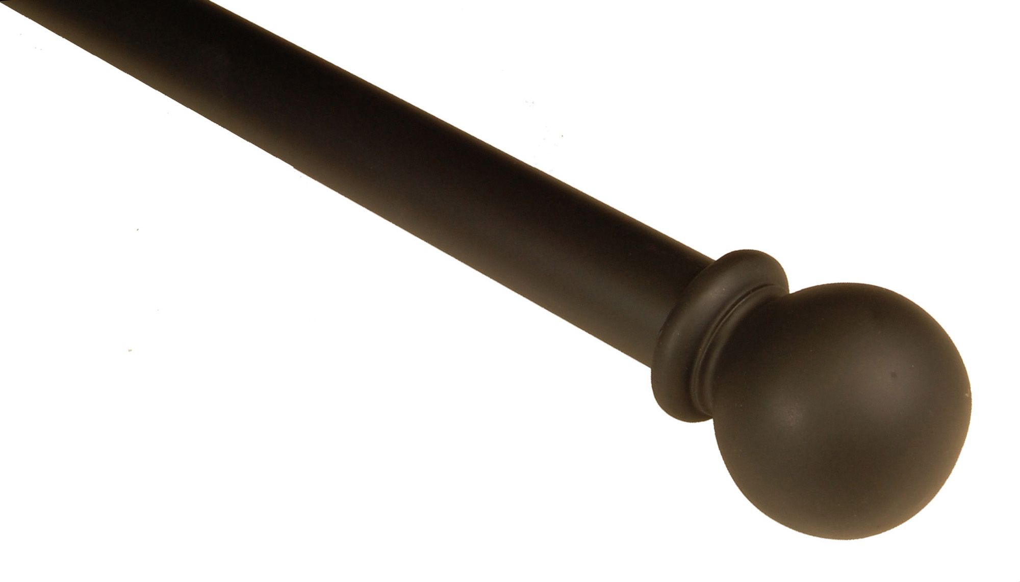 BCL Classic Ball Curtain Rod, Black Finish, 48-inch to 86-inch, 1.25-inch Diameter Pole