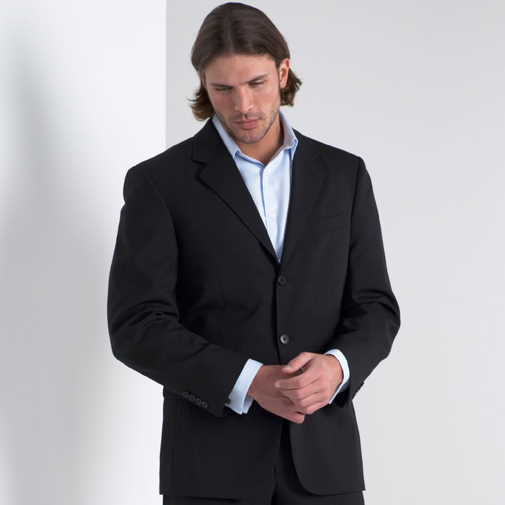 Structure Black Pinstripe Suit Jacket