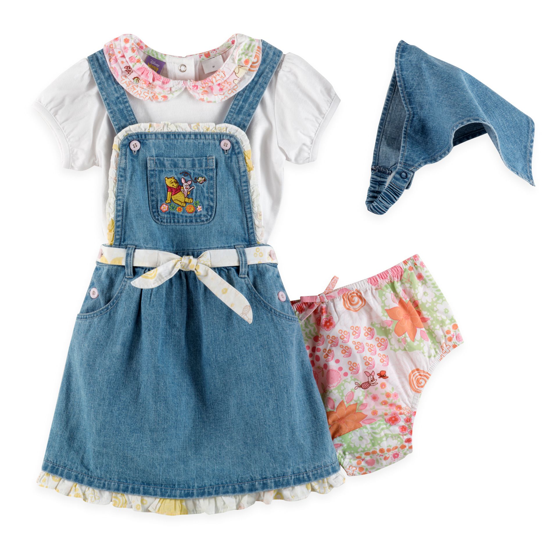 Winnie the Pooh Toddler Girl&#39;s Denim Dress Set