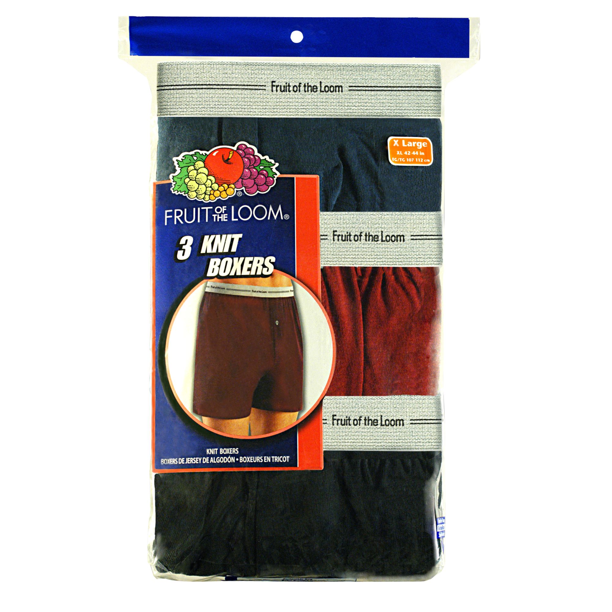 Fruit of the Loom Men&#39;s Exposed Waistband Knit Boxers - Assorted 3 pack