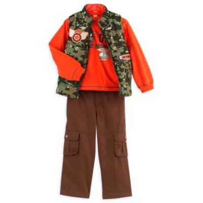 Kids Play Boy&#39;s 4-7 3 Piece Vest Set with Long Sleeve Tee, Solid Cargo Pant, Cargo Camo Vest