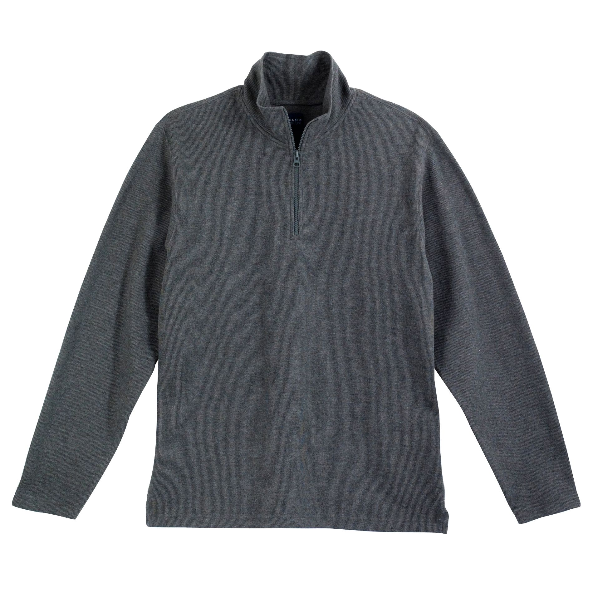 Basic Editions Men&#39;s Long Sleeve Zip Mock Shirt