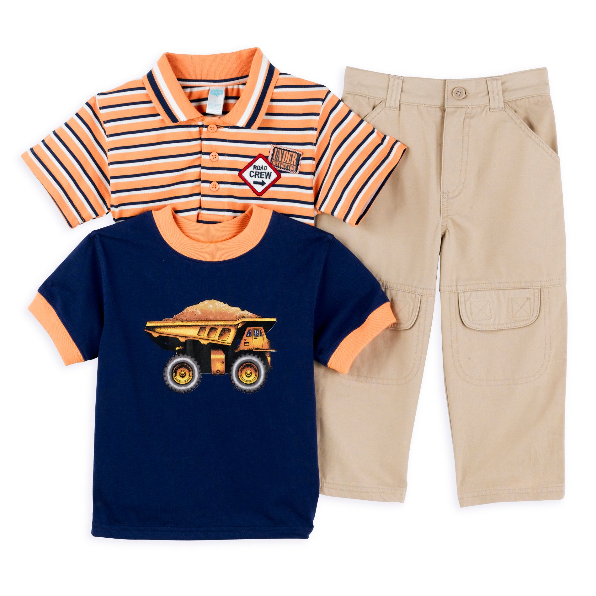 Kids Play Toddler Boy&#39;s Cars 3 Piece Set:  Woven Shirt, Tee, and Pant