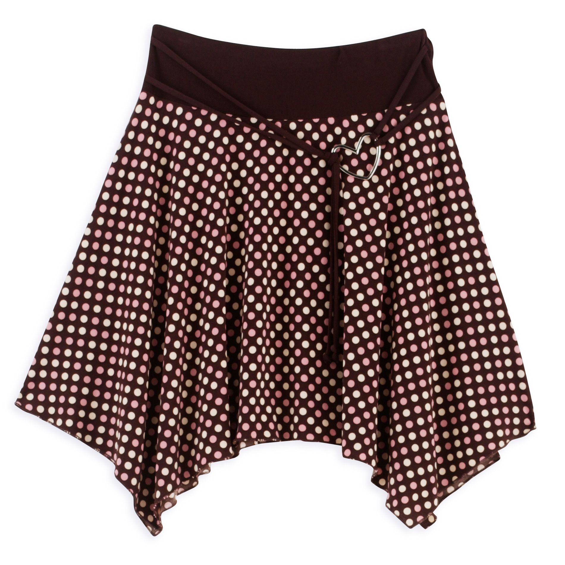 Joey B Girl&#39;s 7-16 Dot Skirt, Point Hem, Heart Ring Waist Belt