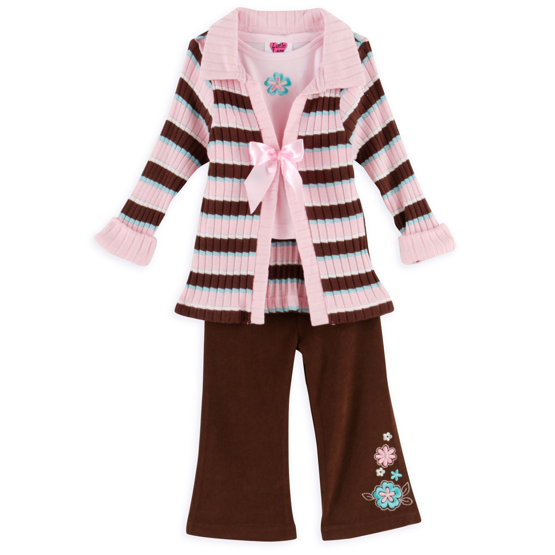 Kids Play Infant Brown, Pink Long Sweater Pantset
