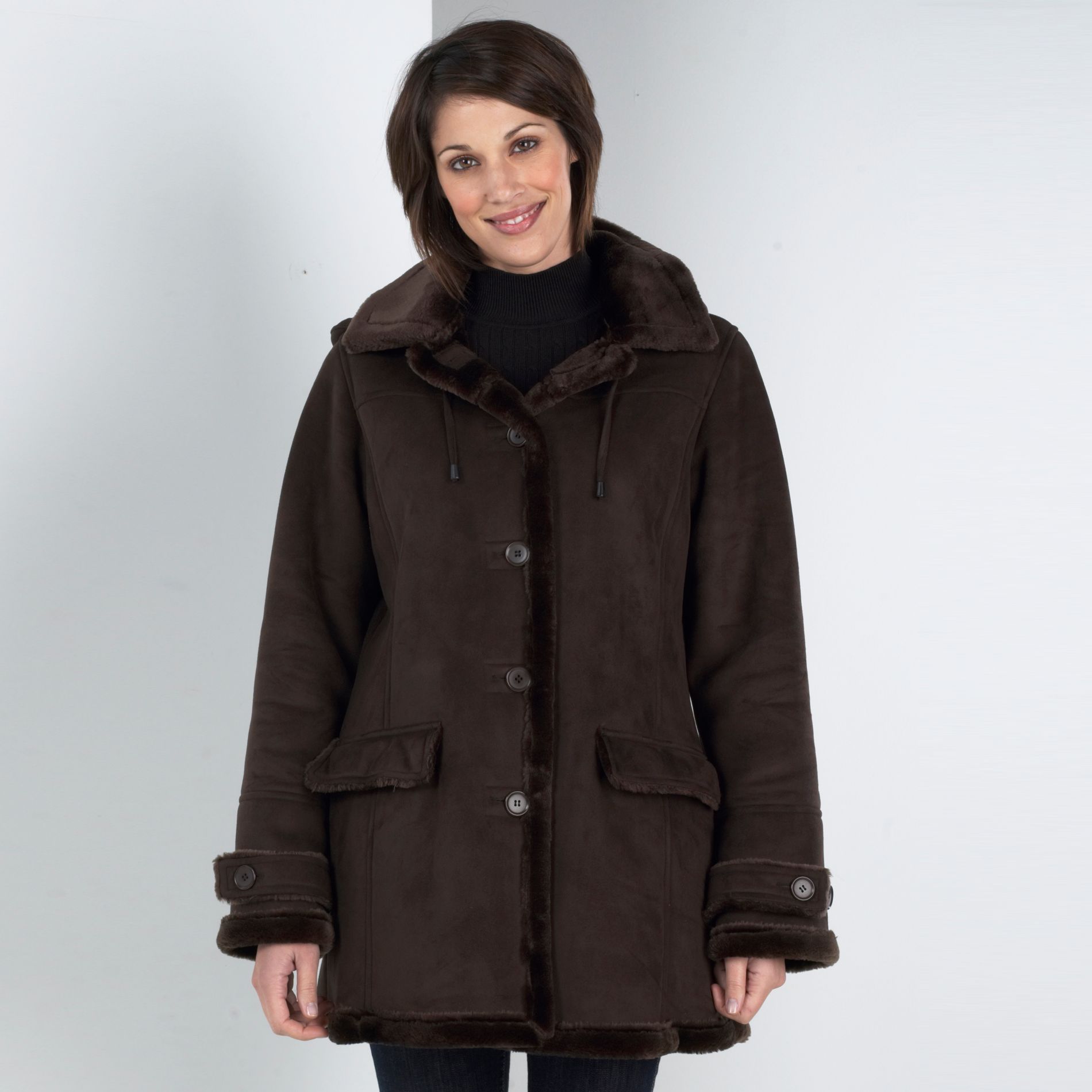 Weather Tamer Updated Duffle Faux Suede Coat