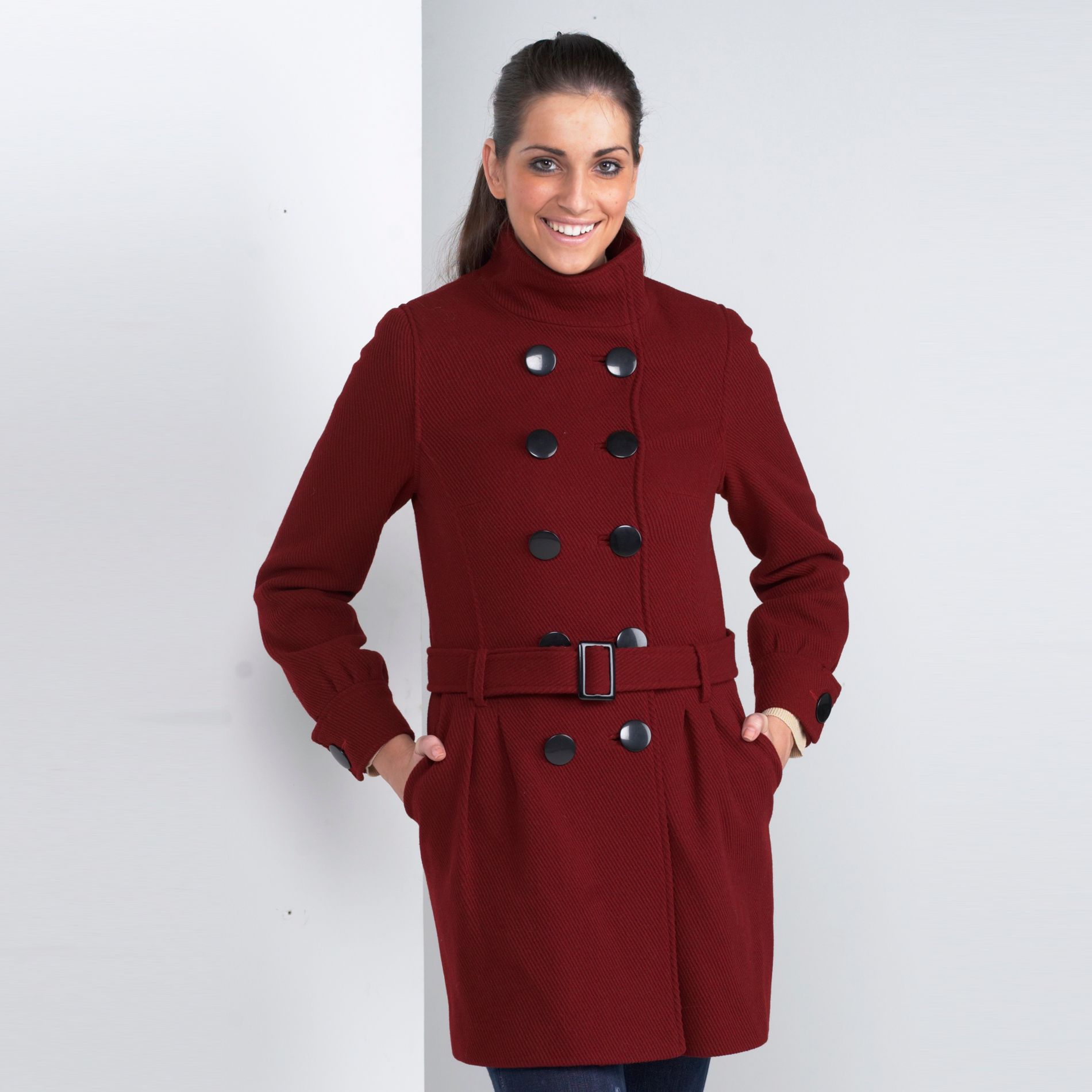 Colebrook Double Breasted Big Button, Belted Trench Coat