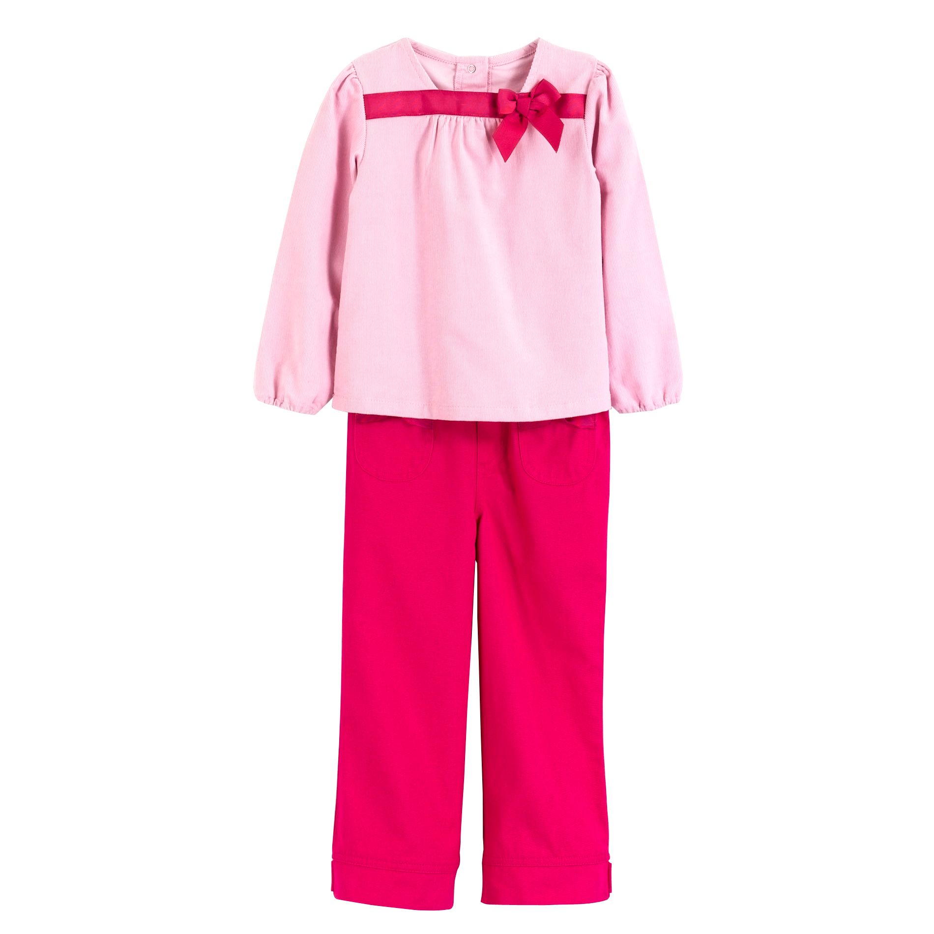 WonderKids Infant Girl's Cord Top With Twll pants Set