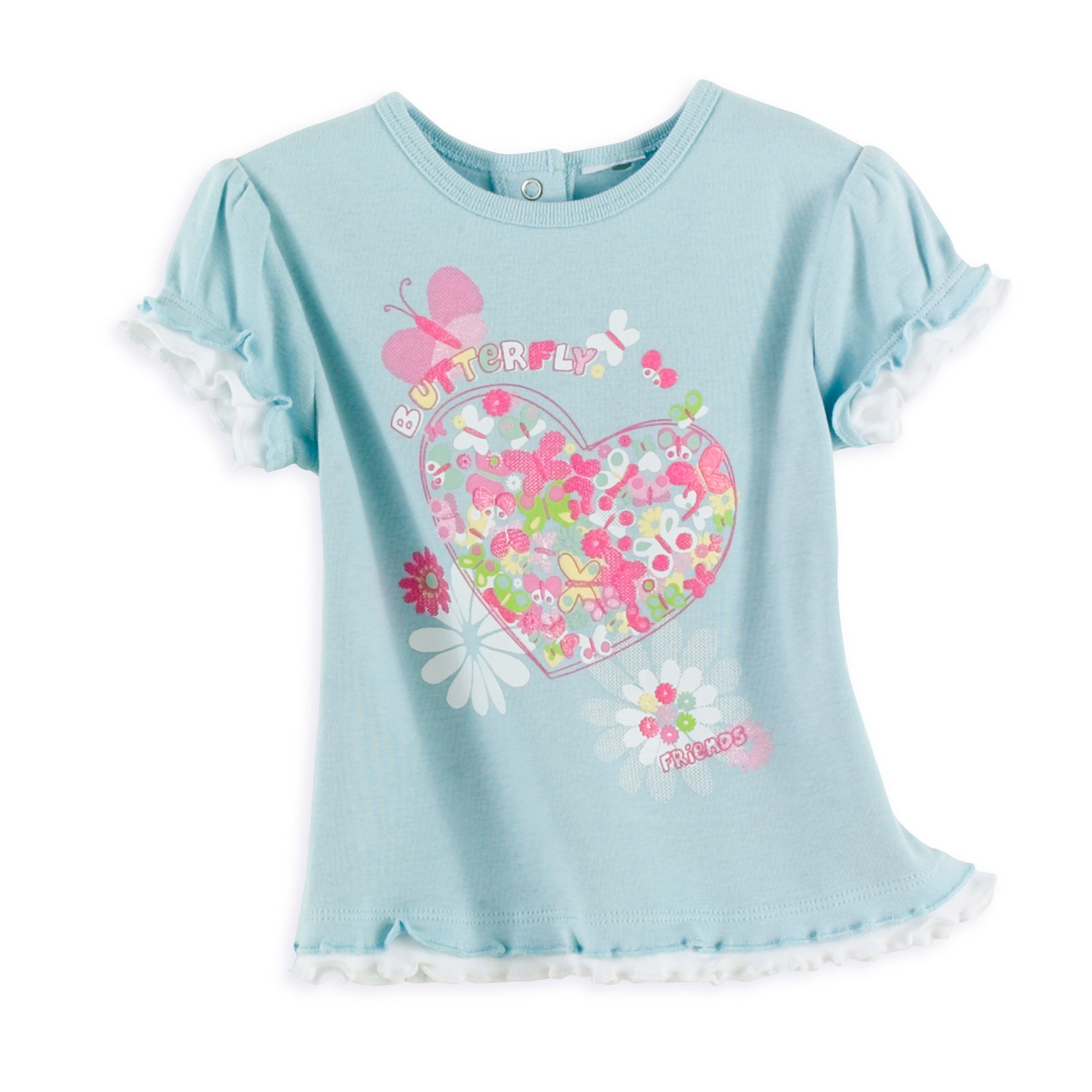 TKS Infant Girl Blue Embellished Short Sleeve Tee
