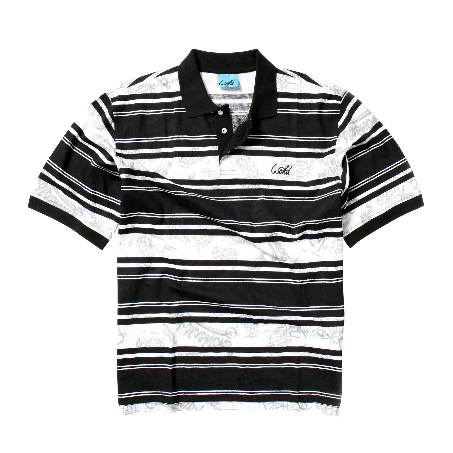 WCKD Young Men&#39;s All Over Stripe Pique Polo Shirt