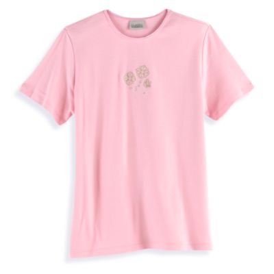 Classic Elements Short Sleeve Flower Embroidery Tee