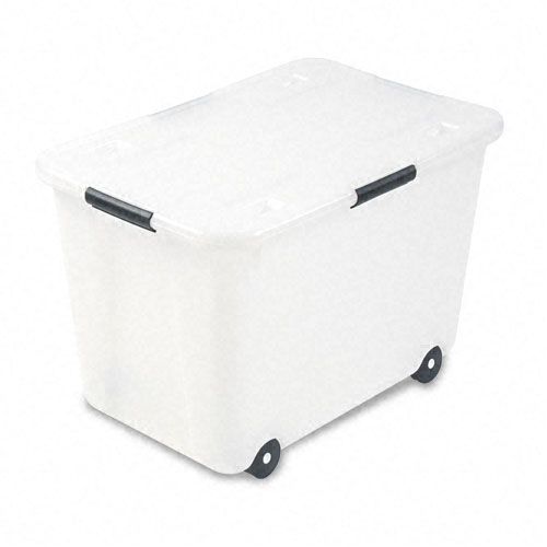 Advantus AVT34009 Rolling Storage Box, Clear, 15Gallon Size