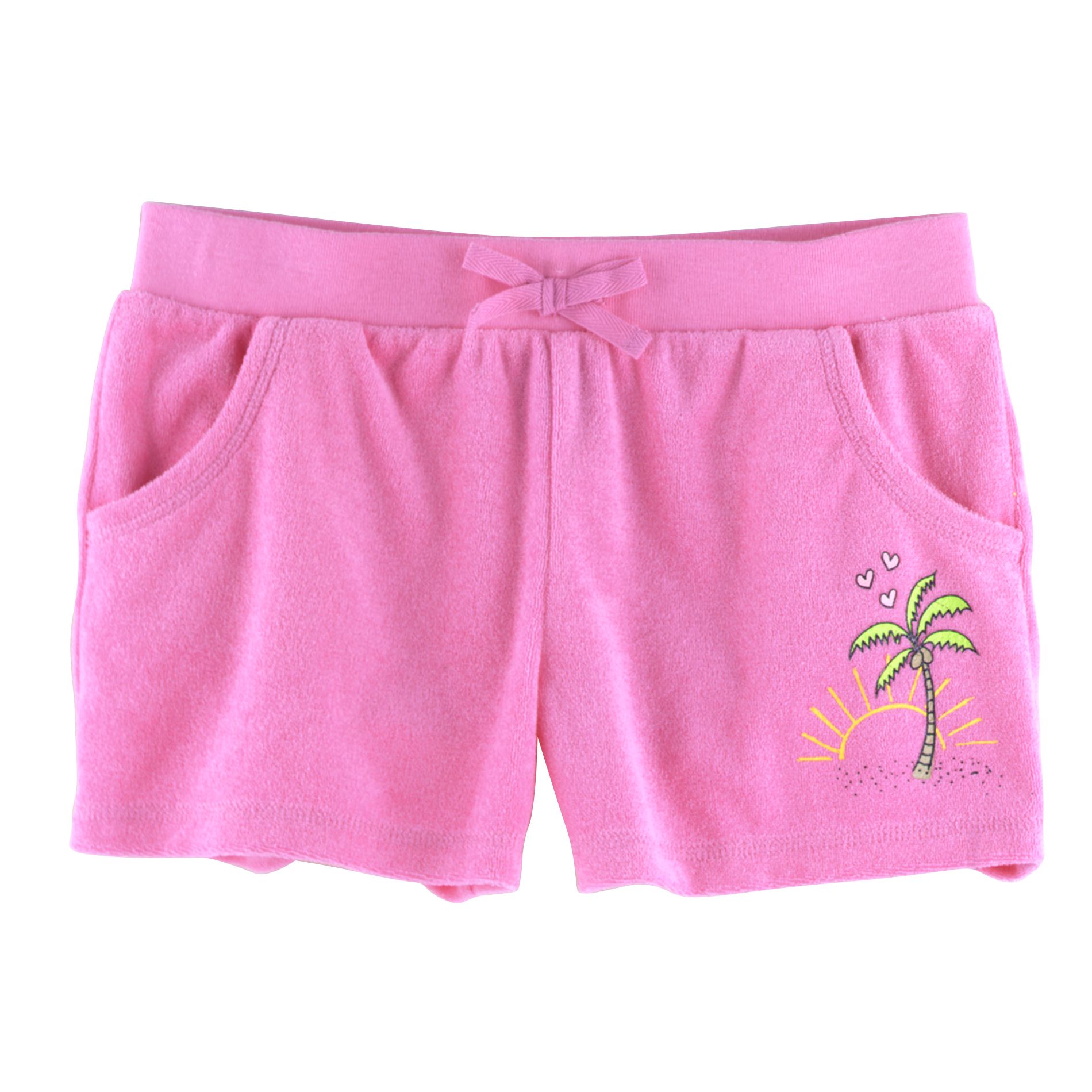 Basic Editions Girl&#39;s French Terry Printed Loop Pocket Short