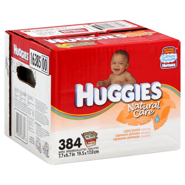 Huggies Natural Care Baby Wipes, Lightly Scented, 384 wipes
