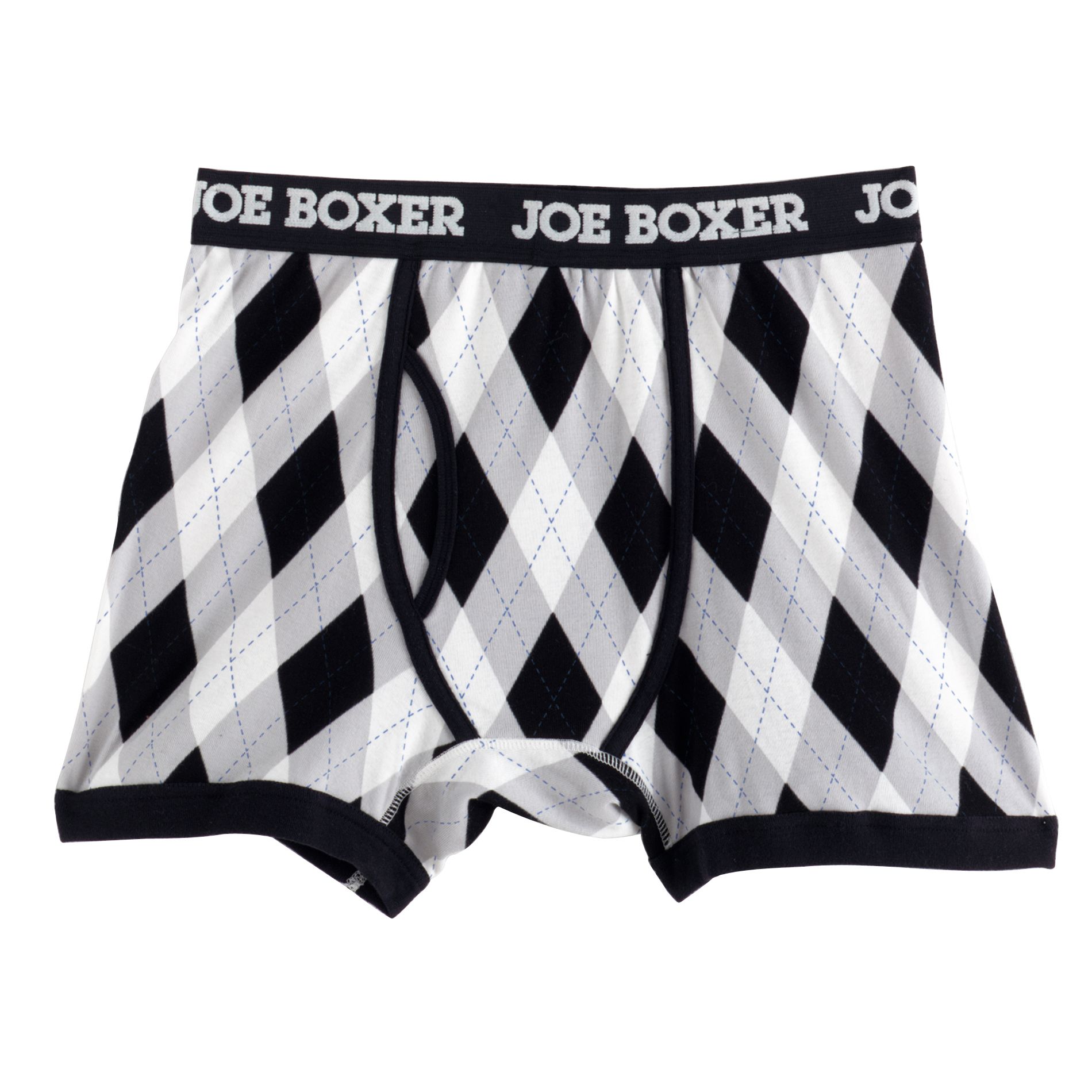 Joe Boxer Men&#39;s Black & Grey Argyle Boxer Brief