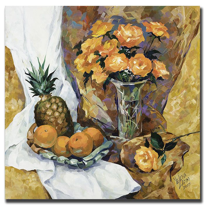 Trademark Global 24x24 inches "Still Life with Pineapple" by Yelena Lamm
