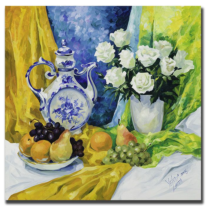 Trademark Global 24x24 inches "Still Life with Blue Teapot" by Yelena Lamm