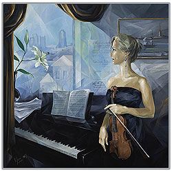 Trademark Global 24x24 inches "Before the Concert" by Yelena Lamm