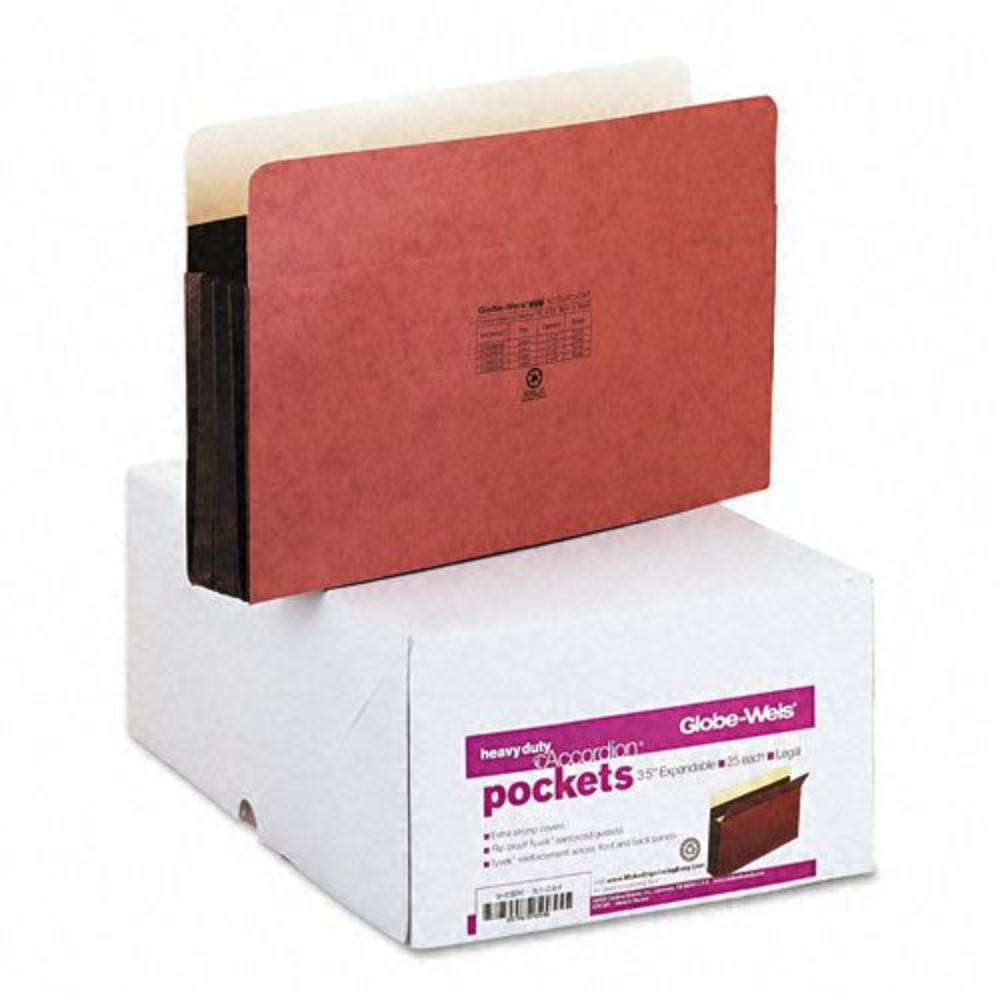 Pendaflex PFXC1526EHD Heavy-Duty File Pockets, Straight Cut, 1 Pocket, Legal, Redrope
