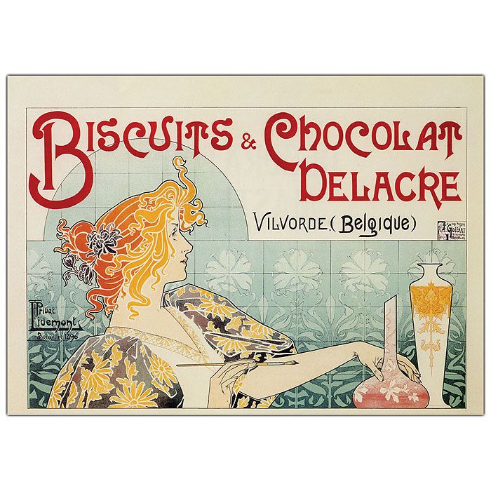 Trademark Global 35x47 inches "Biscuits & Chocolate Delacre" by Privat Livemont