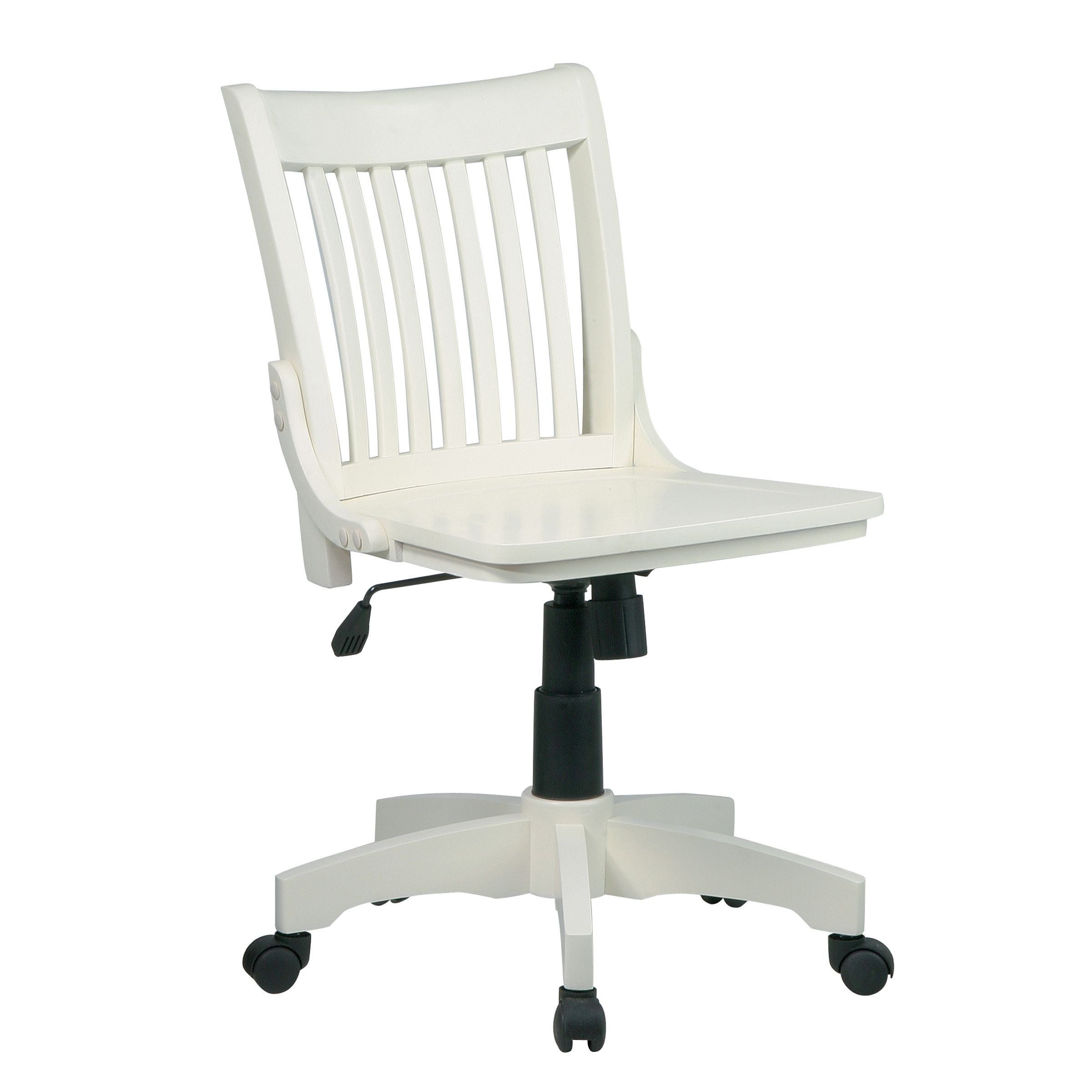 Office Star Deluxe Armless Adjustable Bankers' Chair - Antique White