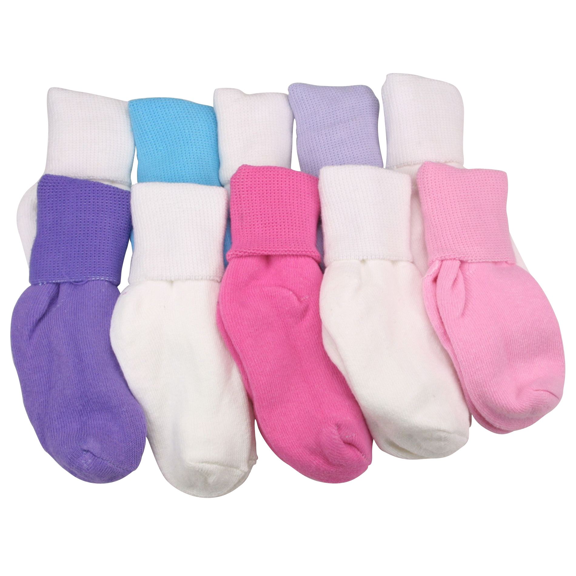 Basic Editions Girl's 10 Pk Assorted Bobby Socks