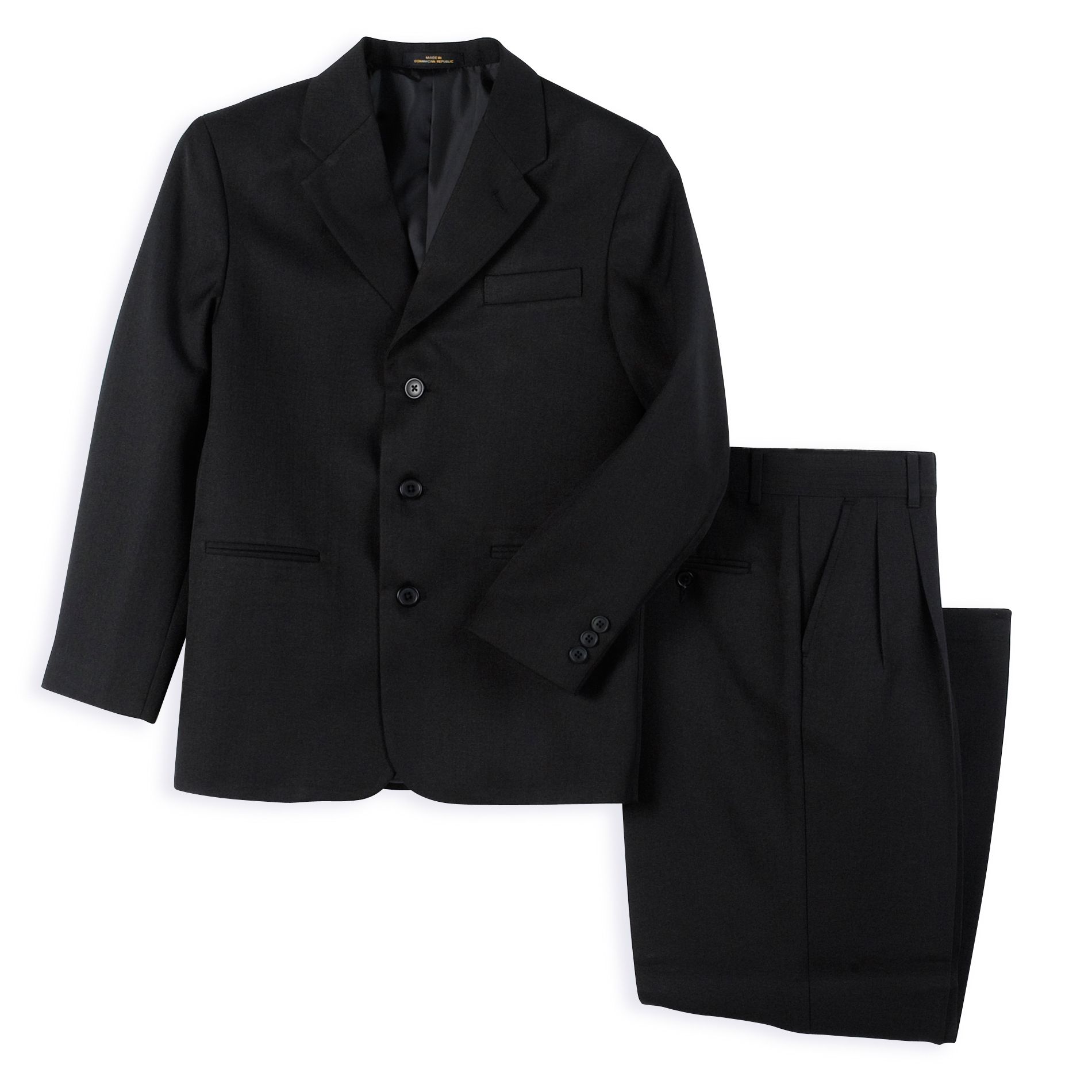 Dockers Boy's 8-20 Solid Black Herringbone Suit