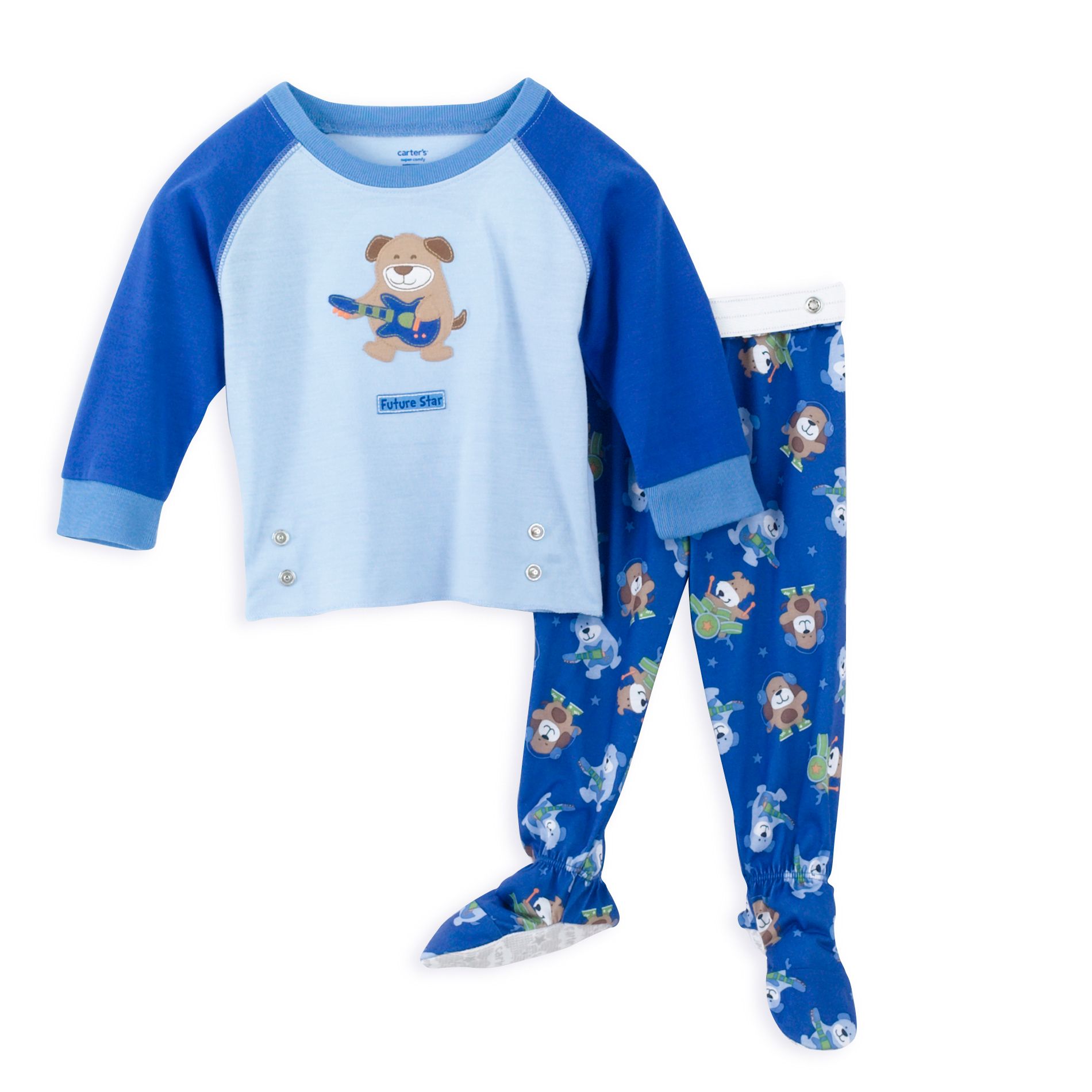 Carter's Infant Boy's 2Piece Snapwaist Footed Pajamas With Dog Print