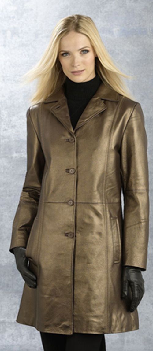 Excelled Women's Leather Walking Coat