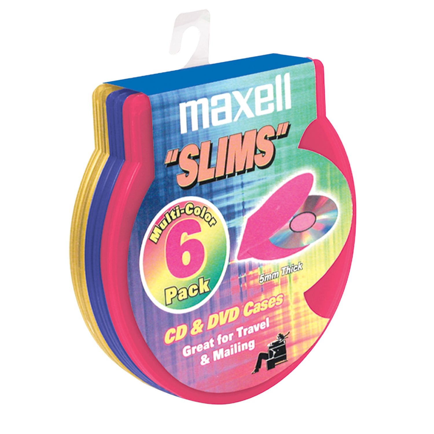 Maxell 190082 Slims 5mm C-Shell Cases, 6-pk. / CD DVD Cases