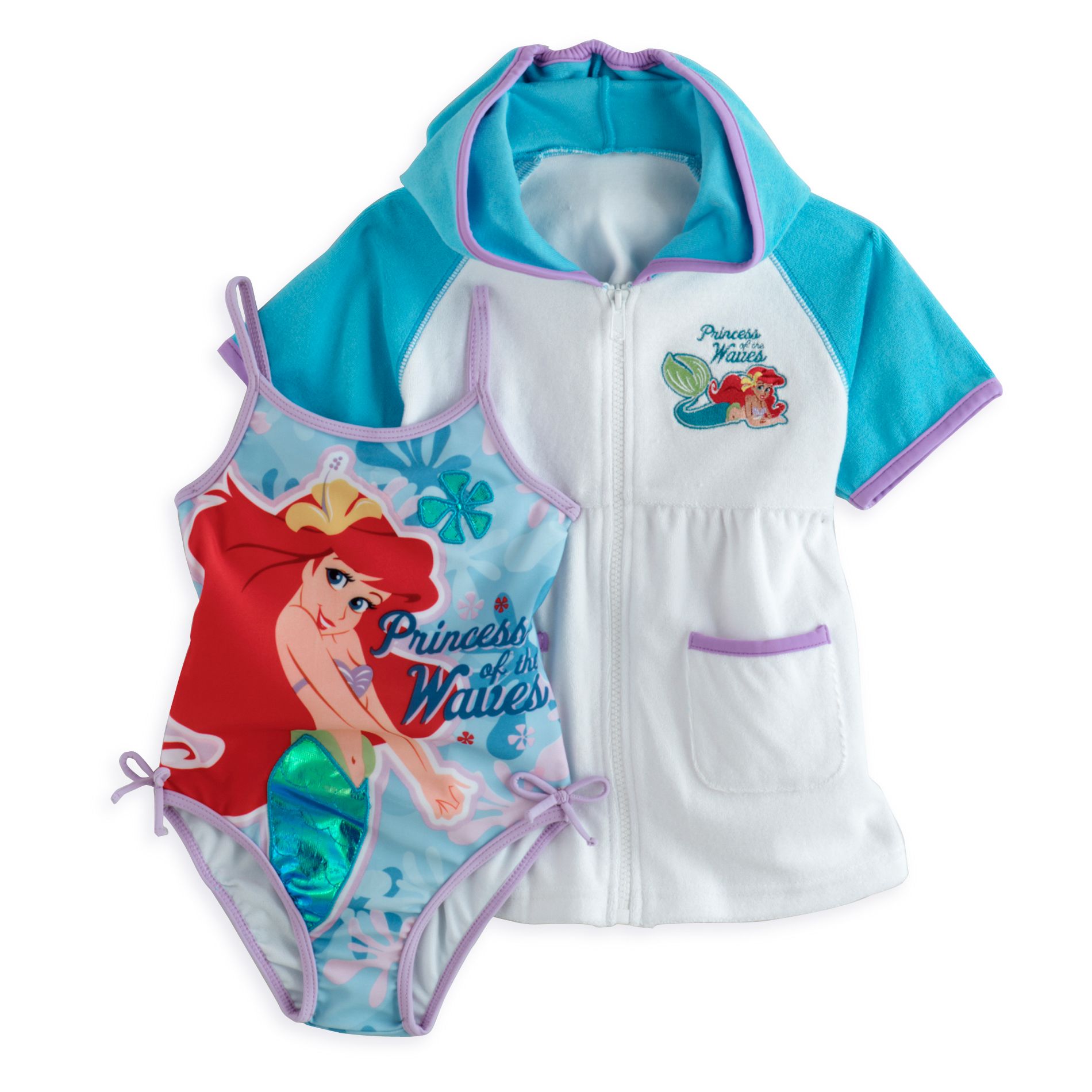 Disney Toddler Girl&#39;s Ariel Tank Swimsuit with Matching Cover-up
