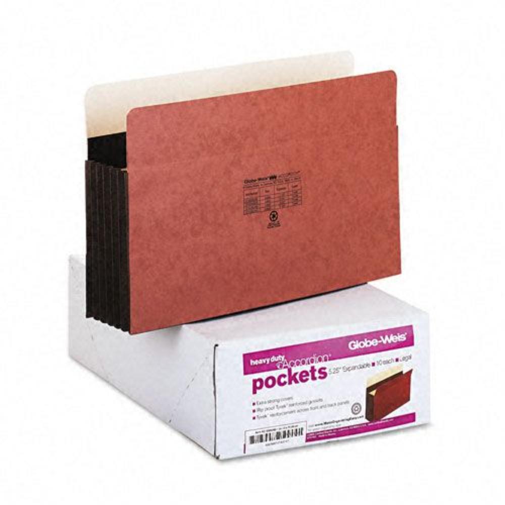 Pendaflex PFXC1536GHD Heavy-Duty File Pockets, Straight Cut, 1 Pocket, Legal, Redrope