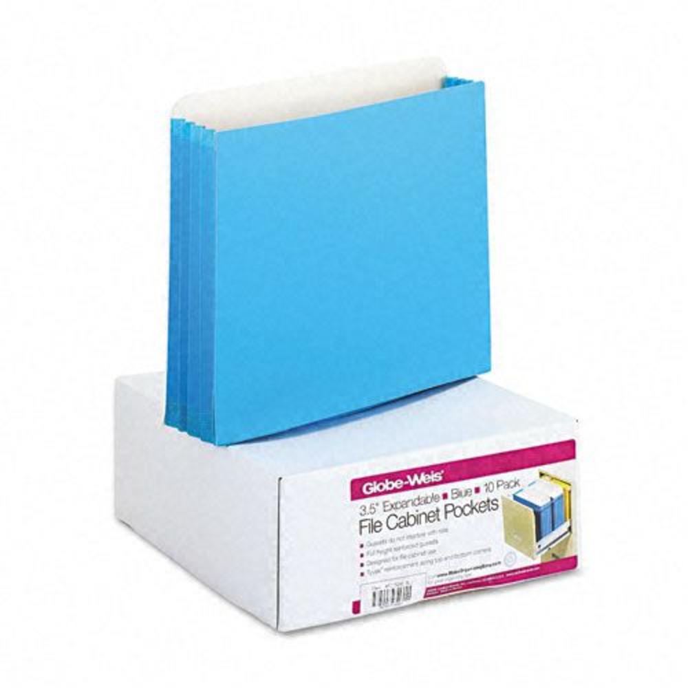 Pendaflex PFXFC1524PBLU File Cabinet Pockets, Straight Cut, 1 Pocket, Letter, Blue