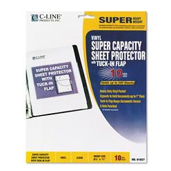 C-Line Super Capacity Sheet Protector with Tuck-In Flap, 200", Letter Size, 10/Pack