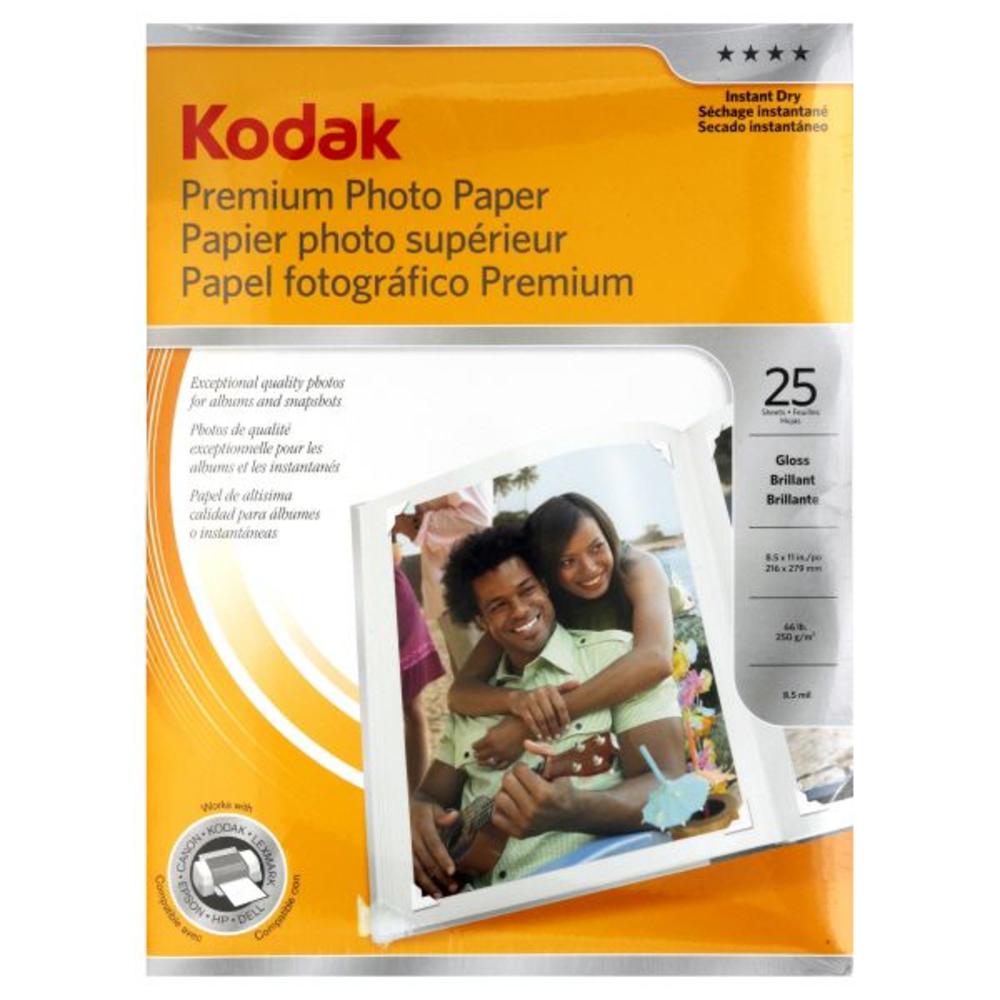 KODAK 8689283 Premium Photo Paper, 8.5 x 11 Inch, Gloss, 25 sheets