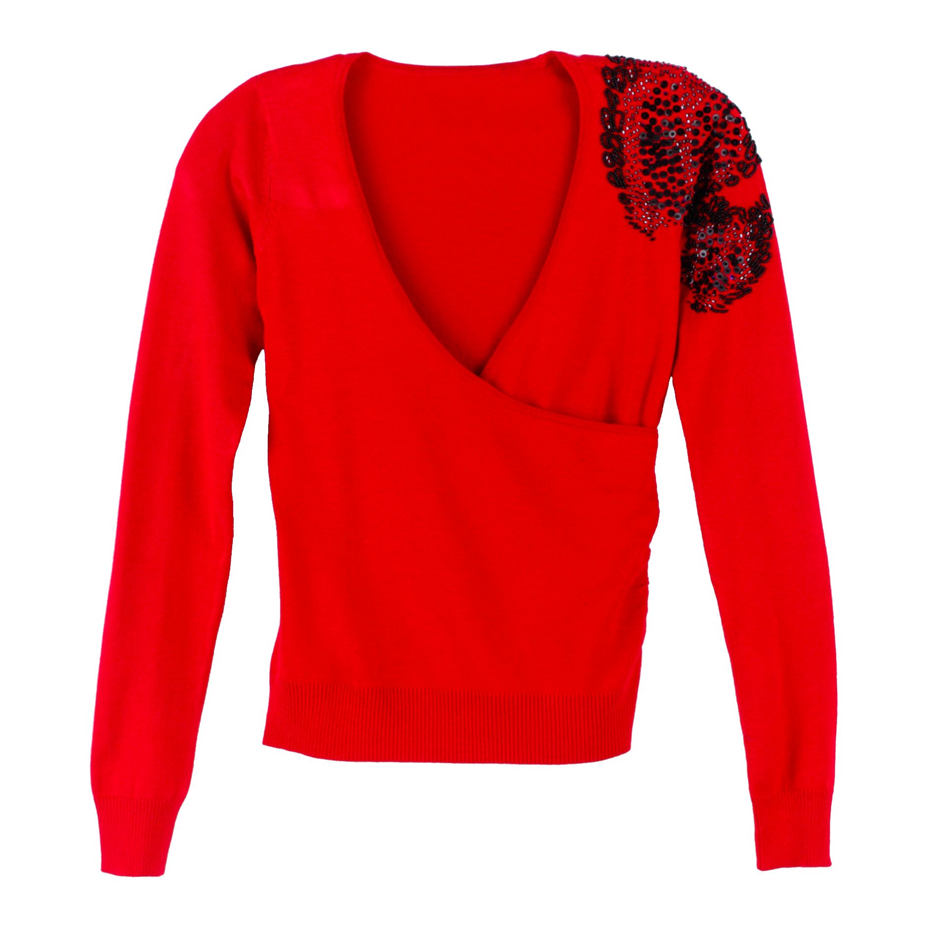 Attention Women&#39;s V-Neck Glitz Sequin Sweater