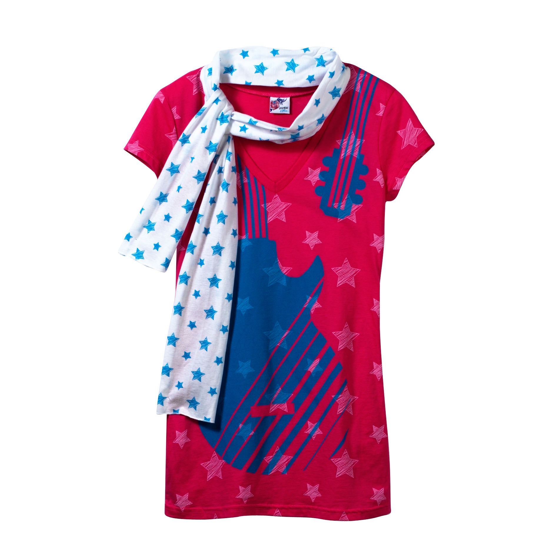 Piper & Blue Junior&#39;s Graphic Tee with Scarf