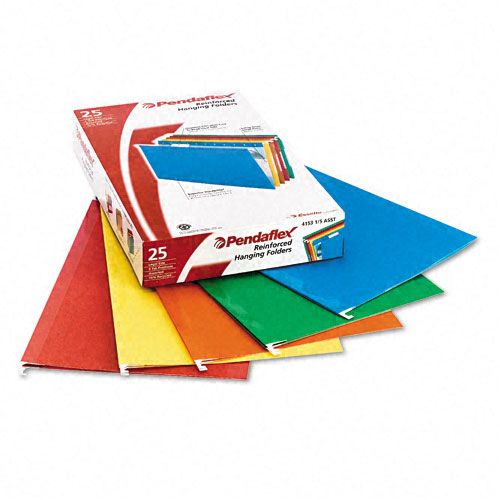 Pendaflex PFX415315ASST Colored Reinforced Hanging File Folders