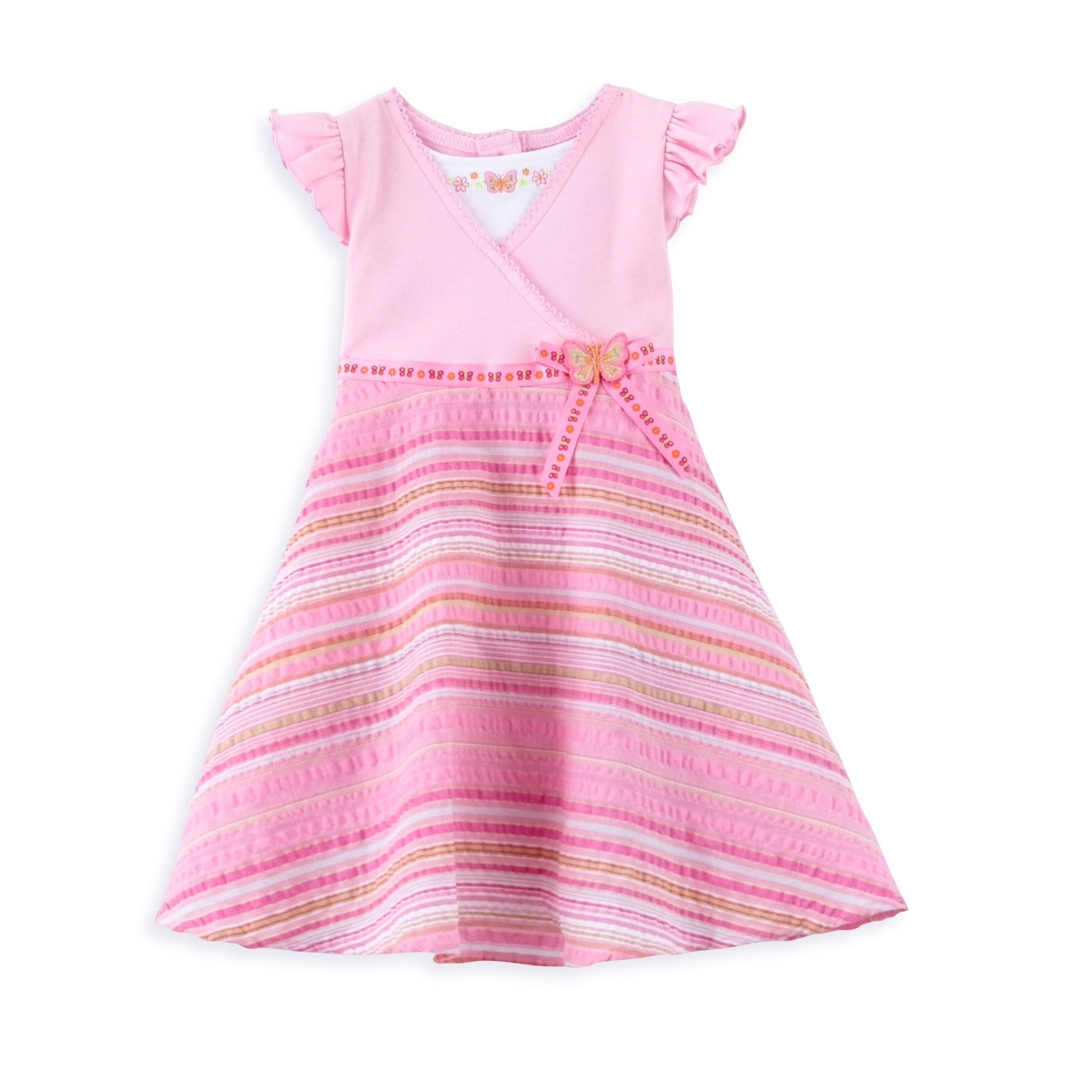 Youngland Toddler Girl&#39;s Striped Seersucker Dress