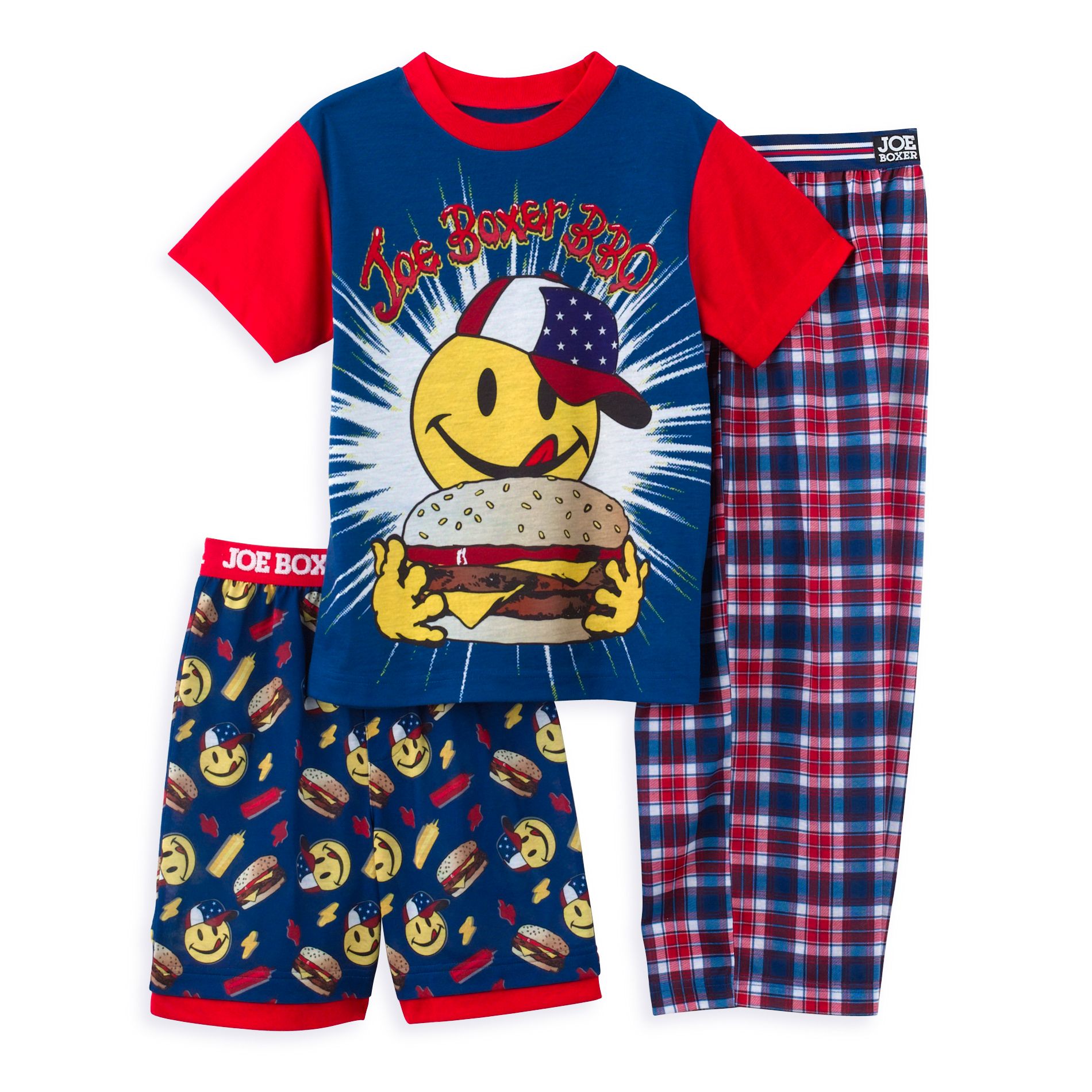 Joe Boxer Boy&#39;s 4-12 3-Piece BBQ Pajamas