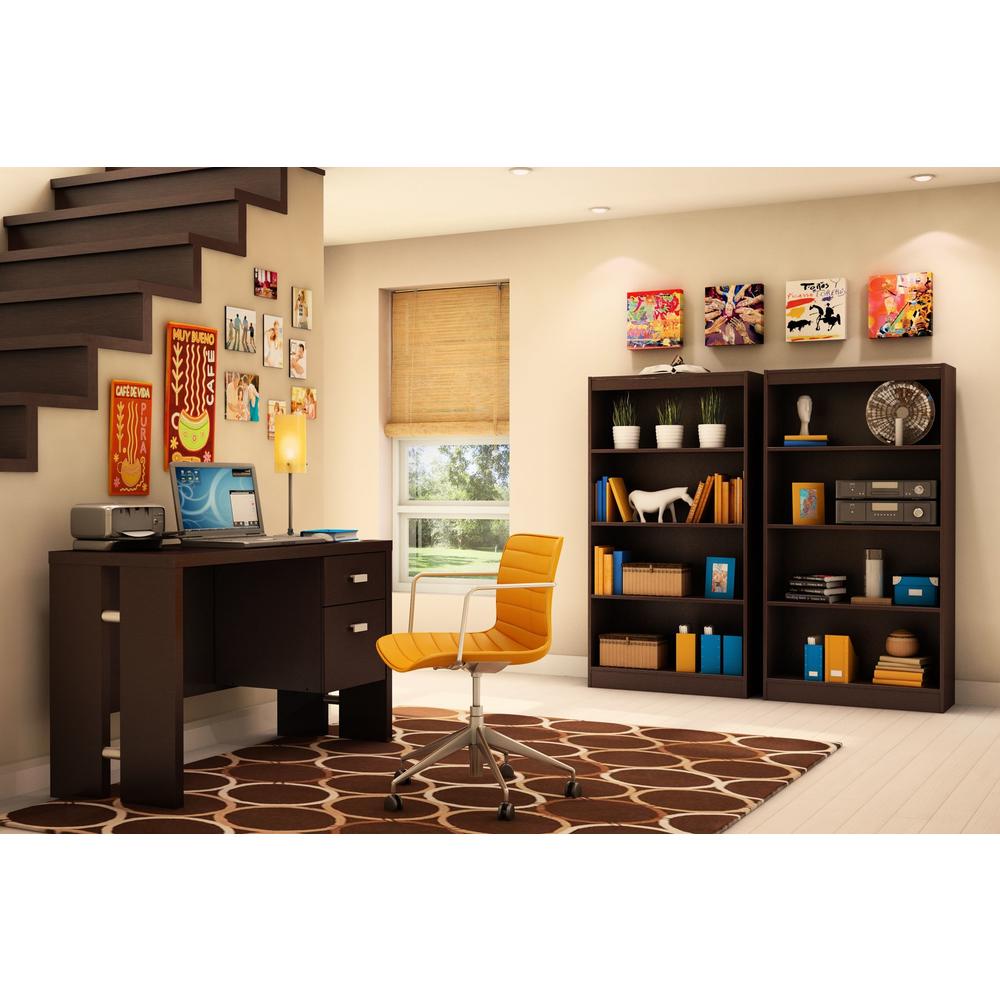 South Shore Essentials Collection Five Shelf Bookcase, Chocolate