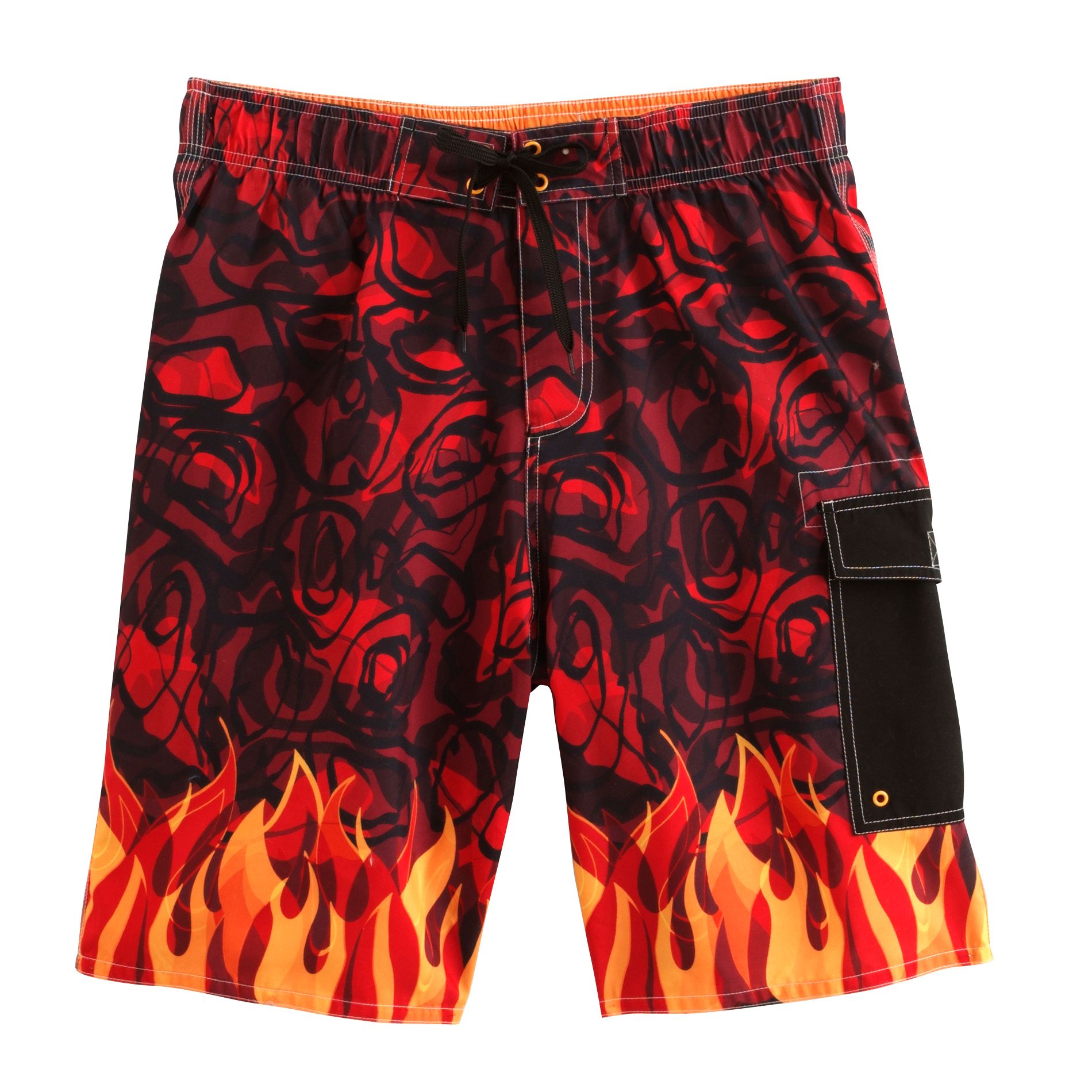 Joe Boxer Men's Flame Print Board Shorts
