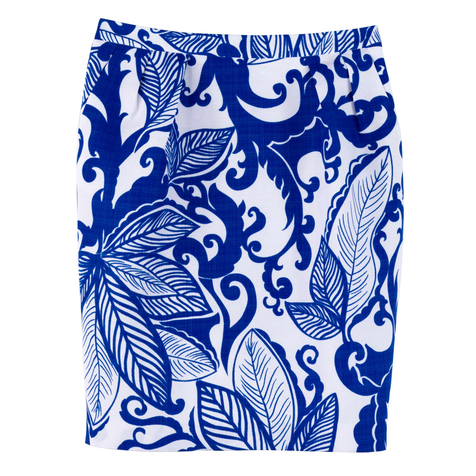 Attention Women&#39;s Pencil Pocket Leaf Design Skirt