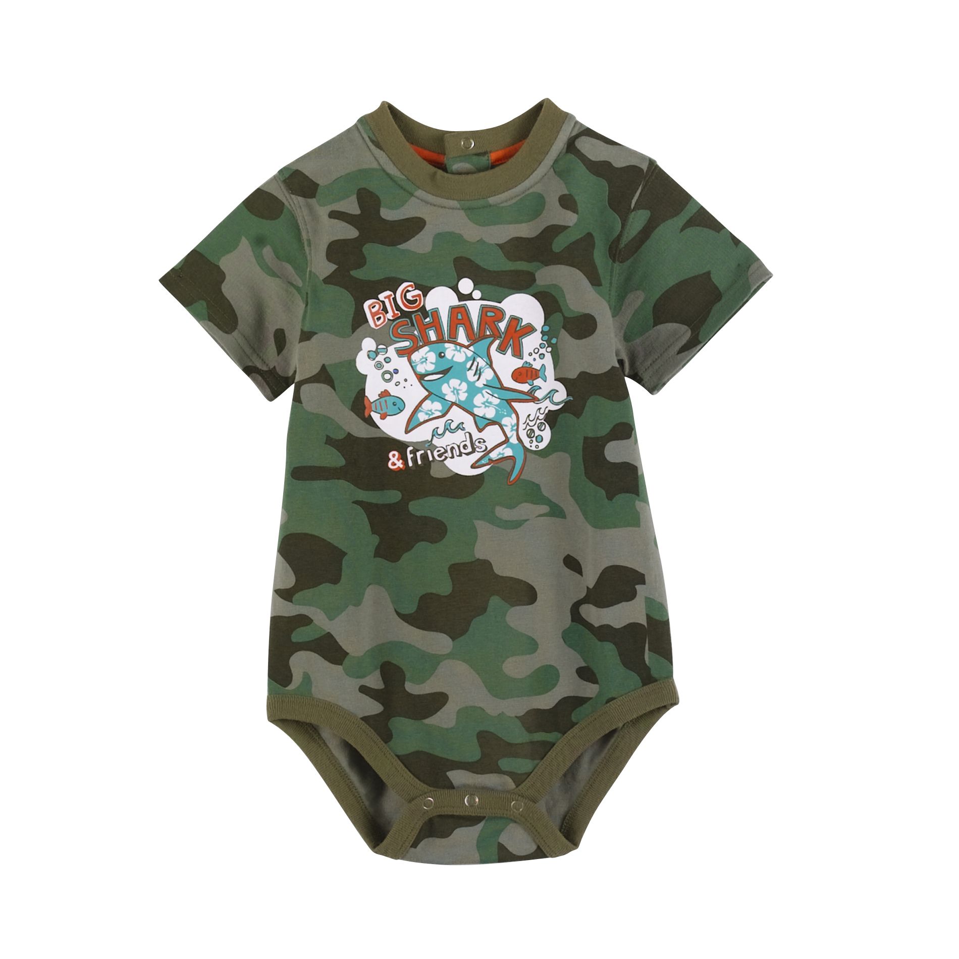 WonderKids Newborn & Infant Boy&#39;s Shark Camouflage Bodysuit