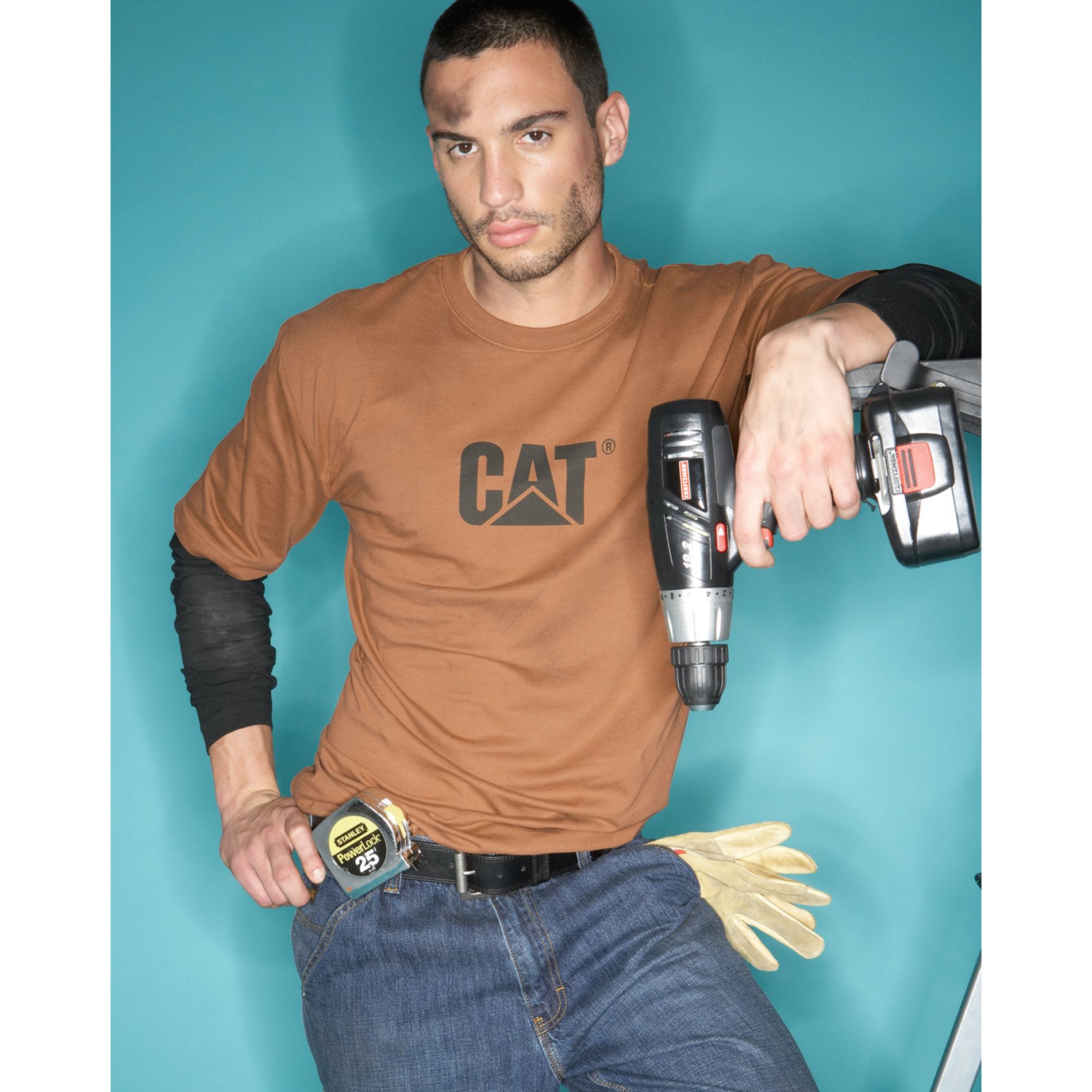 Cat Footwear Trademark Layered Long Sleeve Tee Shirt