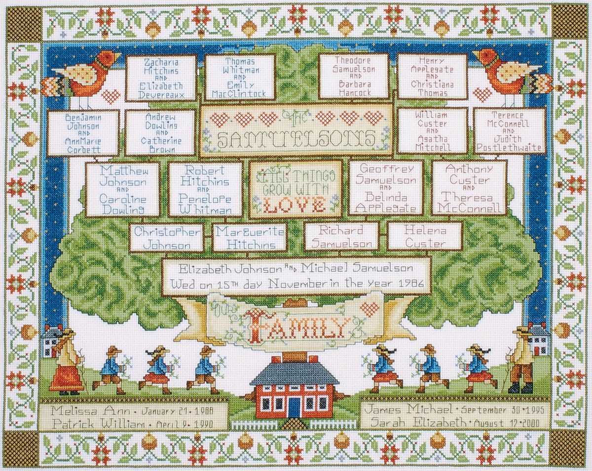 Tobin Family Tree Counted Cross Stitch Kit-16&#034;X20&#034; 14 Count