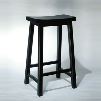 L Powell "Antique Black" with Sand Through Terra Cotta Bar Stool, 29" Seat Height