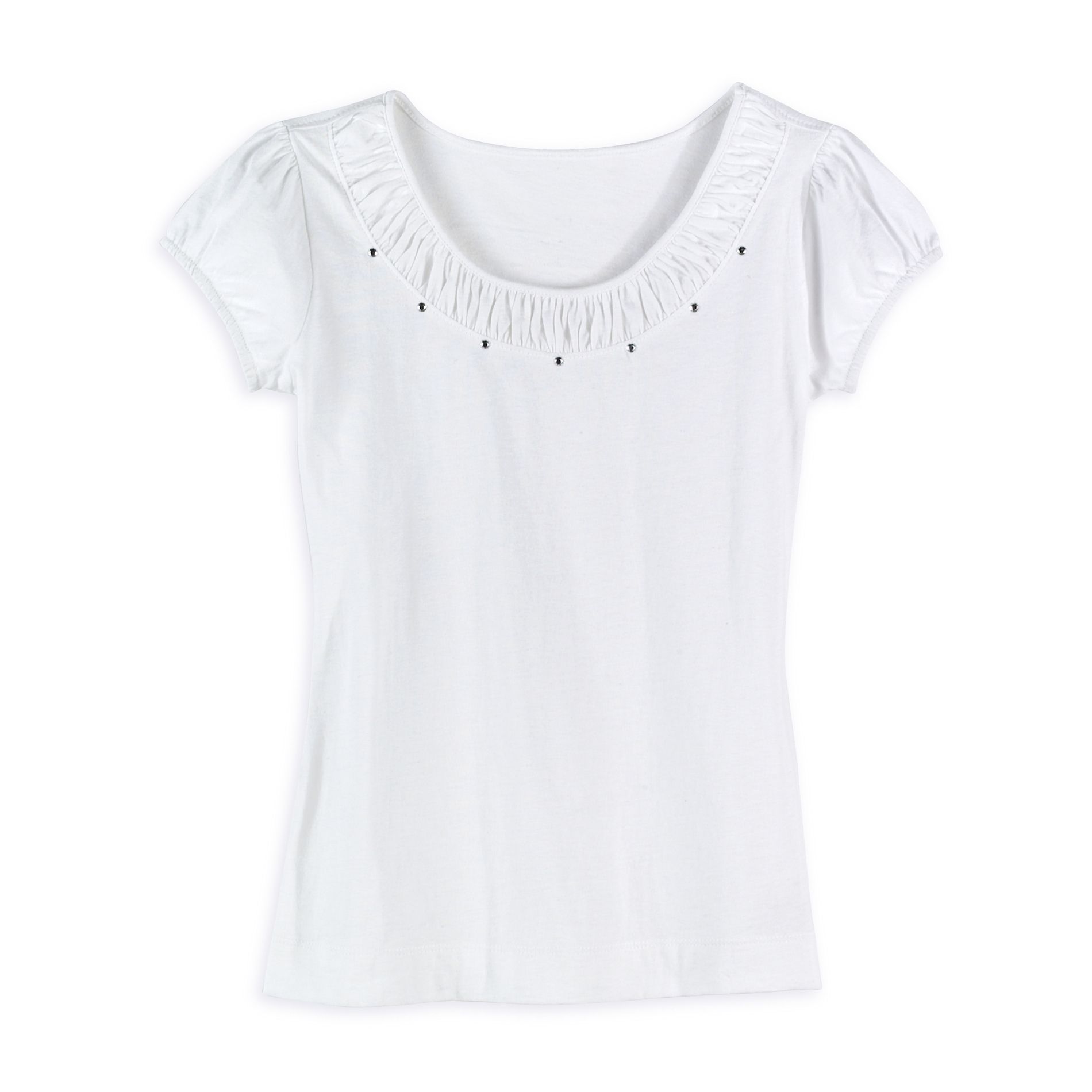 Missunderstood Girl&#39;s 7-16 Gathered Neck Top with Studs