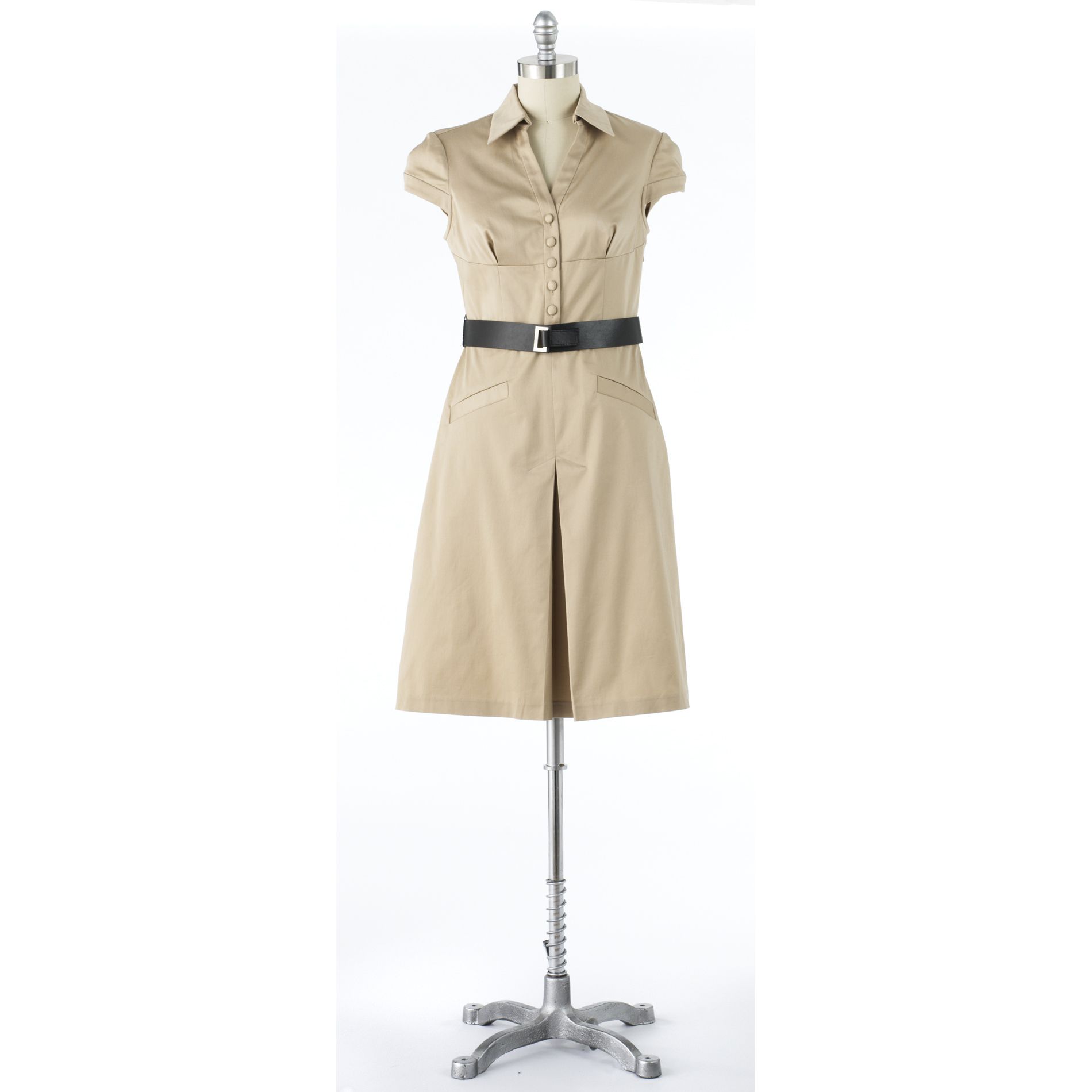 Michelle Michelle Short Sleeve Button Front Dress