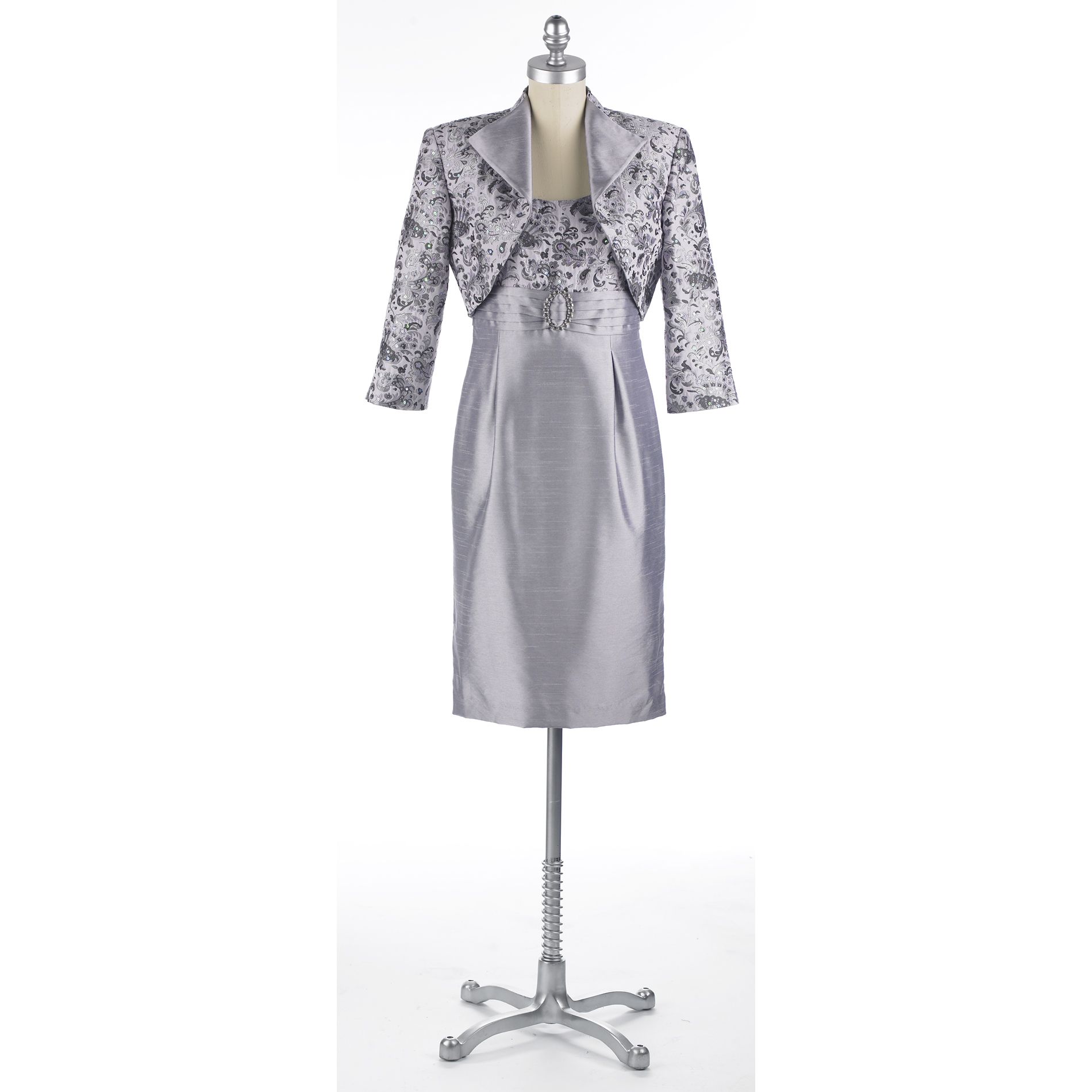 Kathy Roberts 2-Piece Brocade Jacquard Jacket Dress